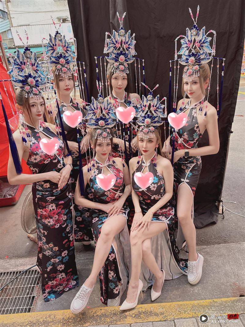 台北“青山王祭”6位“超巨”仙女礼生让在场信众头都晃晕了。（图／翻摄自脸书）